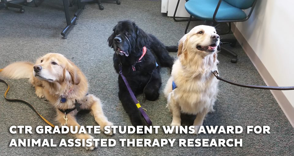 Graduate Student wins award for animal assisted therapy research
